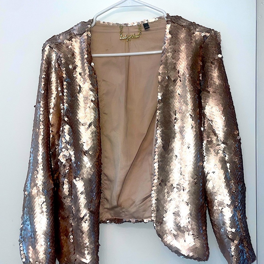 Authentic Vintage Early 00s BabyPhat Rose Gold Sequins Blazer Jacket